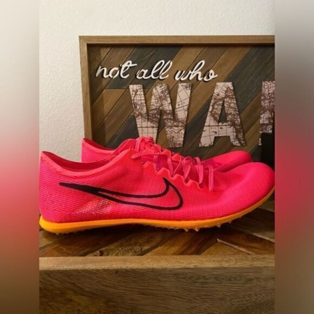 Nike Zoom Victory 3 Track and Field Distance Spikes 14 Pink Orange Black 835997